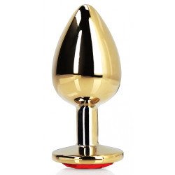 Ouch! Bijou anal Heart Gem M 7 x 3.3cm Doré-Rouge